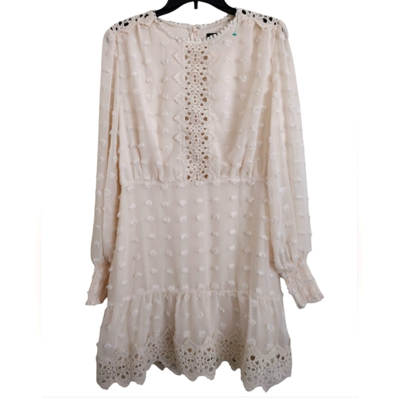 Lulus Dresses & Skirts - Lulu's Lust Or Love Elegant Cream Lace Embroidered Dress Size Large